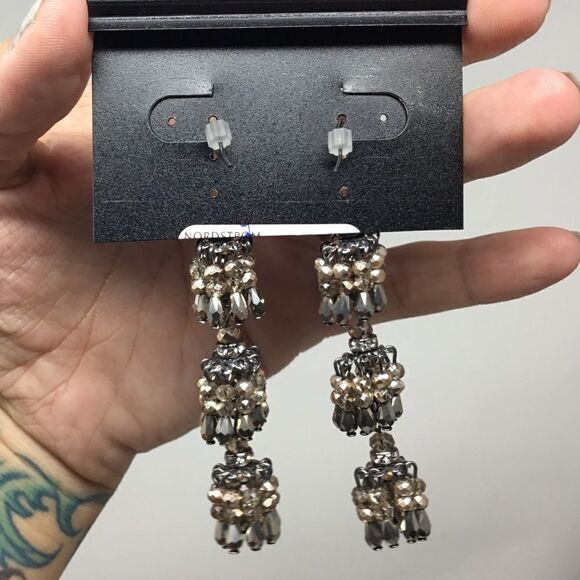 Cristabelle Linear Tassel Drop Earrings (G1) - Picture 3 of 3